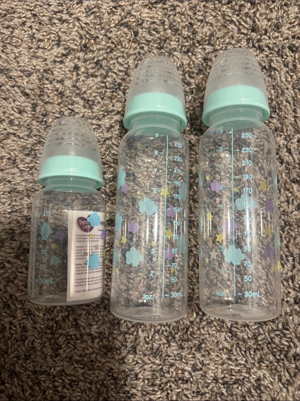 Mint Green Baby Feeding Bottle - 3 Pack
